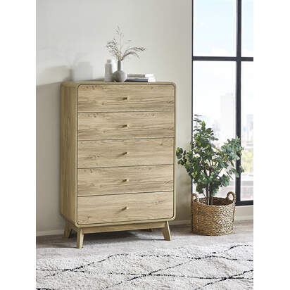 Ingrid 5 Drawer Chest Oak