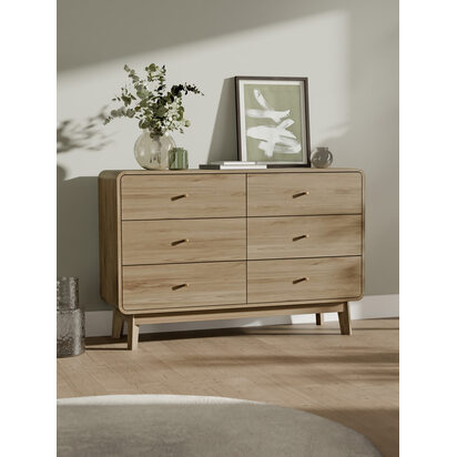 Ingrid 6 Drawer Dresser Oak