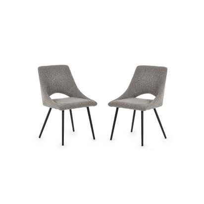 Set Of 2 Iris Boucle Dining Chairs - Grey