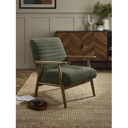 Ivy Olive Chenille Upholstered Armchair