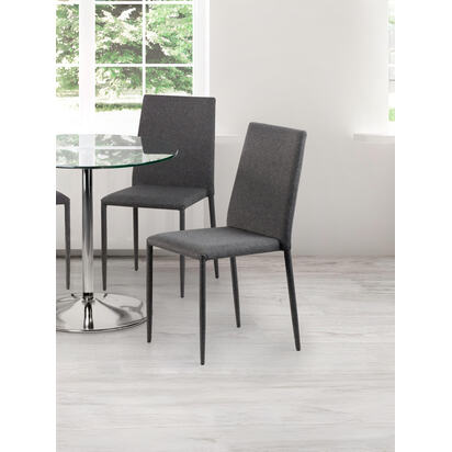 Set Of 4 Jazz Fabric Chairs Slate Grey