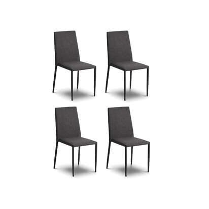 Set Of 4 Jazz Fabric Chairs Slate Grey