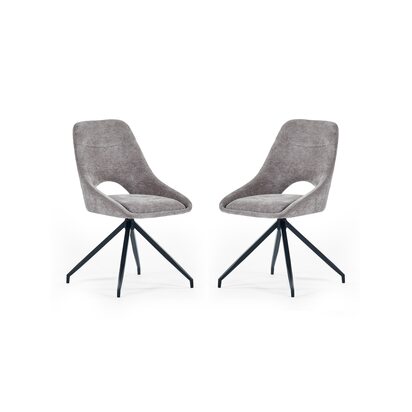 Jonah Set of 2 Grey Chenille Upholstered Dining Chairs