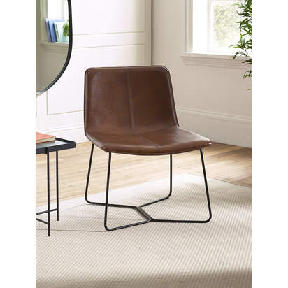 Joren Tan Brown PU Leather Lounge Chair
