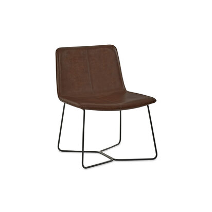 Joren Tan Brown PU Leather Lounge Chair