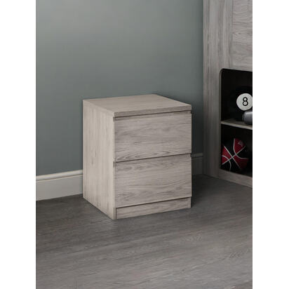 Jupiter 2 Drawer Bedside - Grey Oak