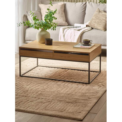 Kade 100cm Oak Effect Rectangular Storage Coffee Table