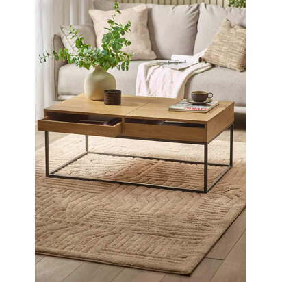 Kade 100cm Oak Effect Rectangular Storage Coffee Table