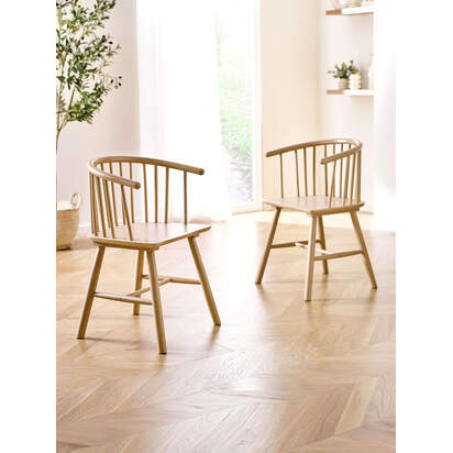 Set of 2 Kaito Oak Dining Chairs