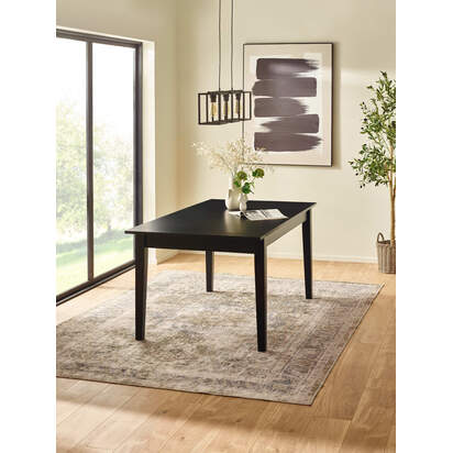 Knoxley Black Oak Rectangular 173-251cm Extending Dining Table