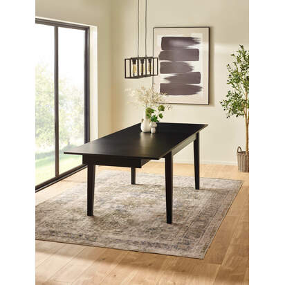Knoxley Black Oak Rectangular 173-251cm Extending Dining Table