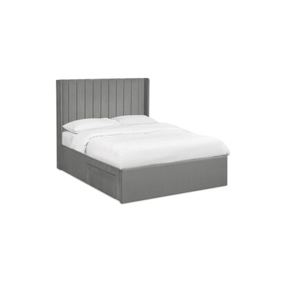 Leila Steel Grey Dual Storage Door 150cm Kingsize Bed