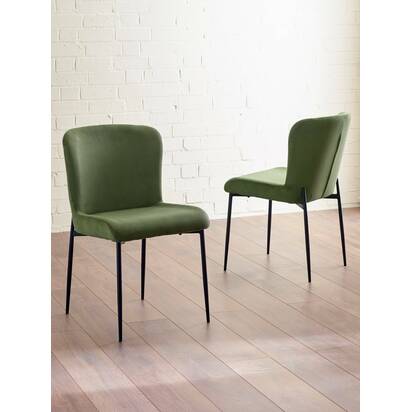 Set of 2 Leonie Dining Chairs - Green