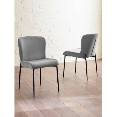 Set of 2 Leonie Dining Chairs - Grey