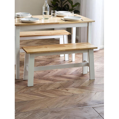 Linwood White and Natural 95cm Dining Bench