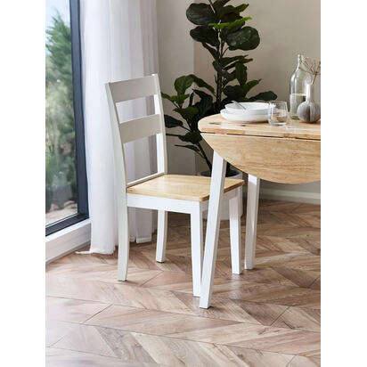 Linwood Set of 2 White and Natural Dining Chairs