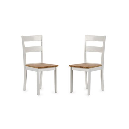 Linwood Set of 2 White and Natural Dining Chairs