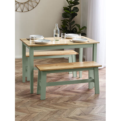 Linwood Sage Green and Natural 95cm Dining Bench