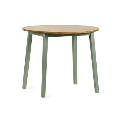 Linwood Sage Green and Natural 55-90cm Round Drop Leaf Table