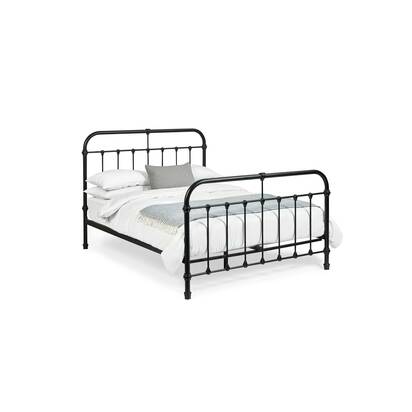 Logan 120cm Small Double Black Metal Bed