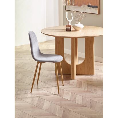 Set of 4 Lottie Beige Chenille Upholstered Dining Chairs