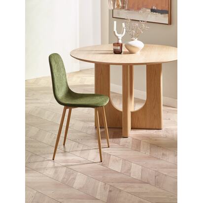 Set of 4 Lottie Olive Green Chenille Upholstered Dining Chairs