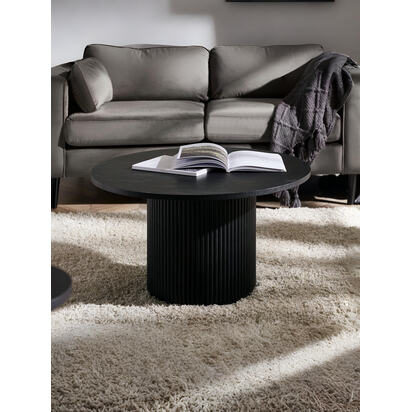 Louis Fluted Round Coffee Table - Black