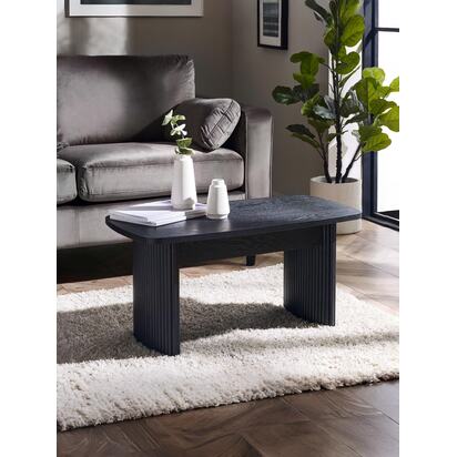 Louis Fluted Compact Coffee Table - Black