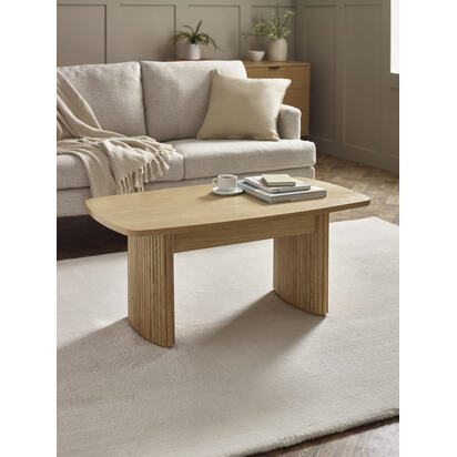 Louis Light Oak Effect Fluted 90cm Compact Coffee Table