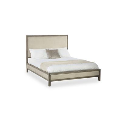Lucie 150cm King Oatmeal Linen Style Fabric and Limed Oak Effect Bed