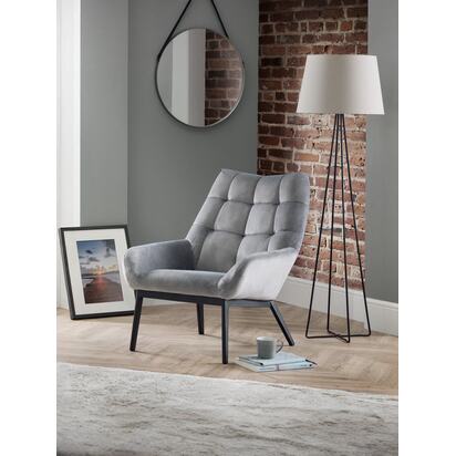 Lucerne Velvet Chair - Grey