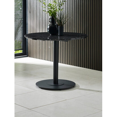 Luca 80cm Round Dining Table Black