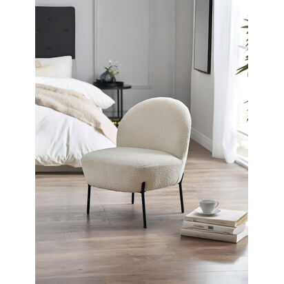 Lulu Boucle Accent Chair - Ivory