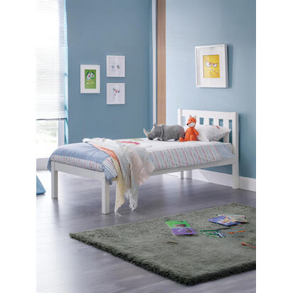 Luna 90cm Single White Bed
