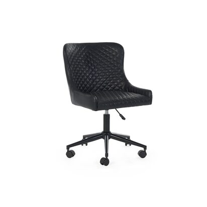 Luxe Office Chair In Black Faux Leather