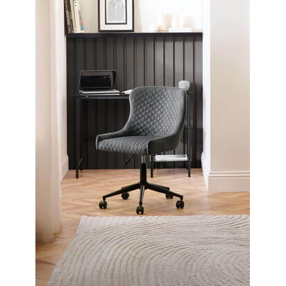 Luxe Office Chair In Grey Velvet