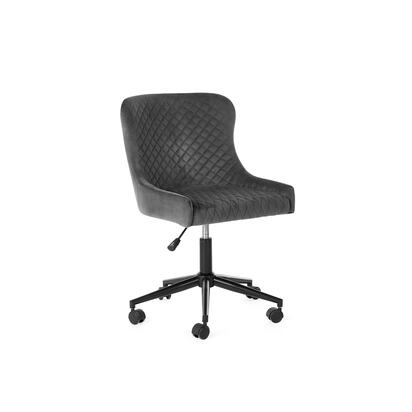 Luxe Office Chair In Grey Velvet
