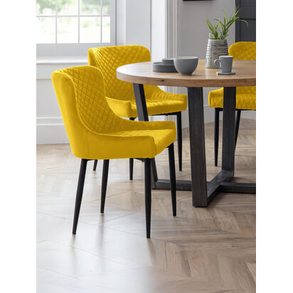 Set Of 2 Luxe Velvet Dining Chairs - Mustard