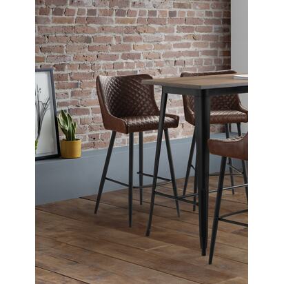 Luxe Faux Leather Barstool - Brown