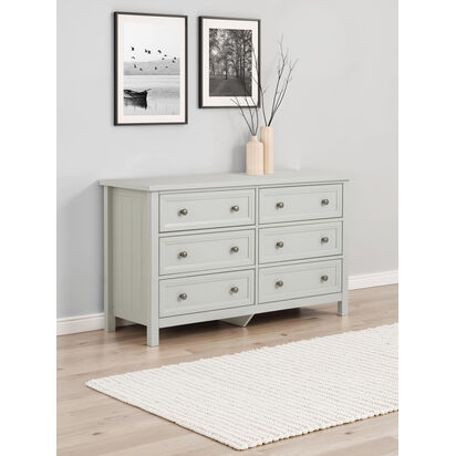 Maine 6 Drawer Wide Chest - Dove Grey