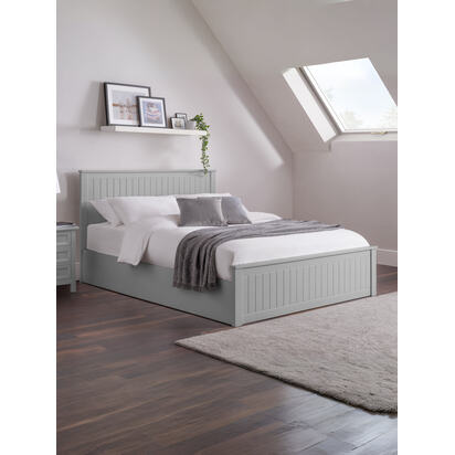 Maine 135cm Double Grey Lift-up Ottoman Storage Bed