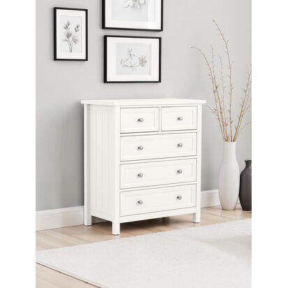 Maine 3 + 2 Drawer Chest - Surf White