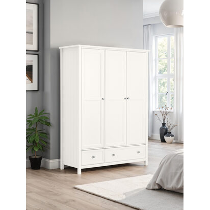Maine 3 Door Combination Wardrobe - Surf White