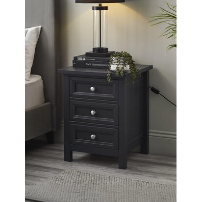 Maine 3 Drawer Bedside - Anthracite
