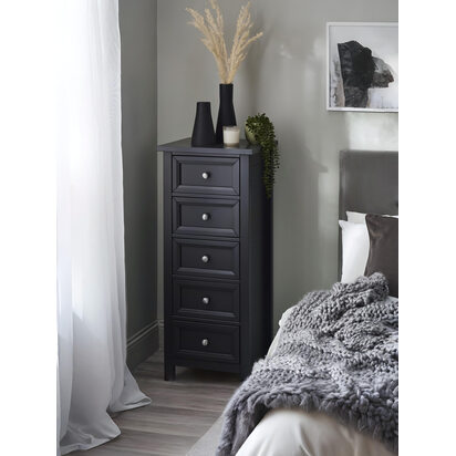 Maine 5 Drawer Tall Chest - Anthracite