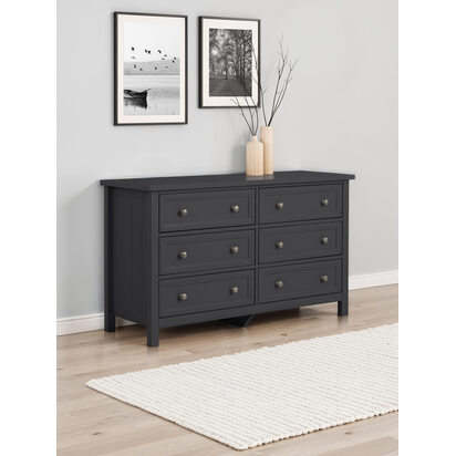 Maine 6 Drawer Wide Chest - Anthracite