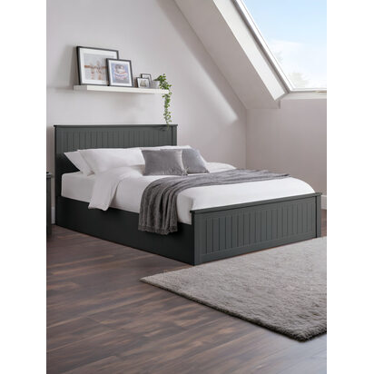 Maine 135cm Double Anthracite Black Lift-up Ottoman Storage Bed
