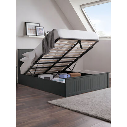 Maine 150cm King Anthracite Black Lift-up Ottoman Storage Bed