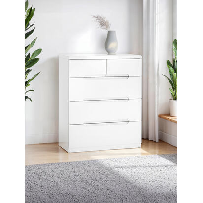 Manhattan 3+2 Drawer Chest - White