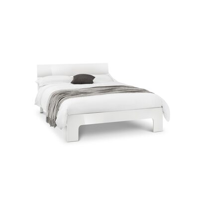 Manhattan 150cm King White High Gloss Bed